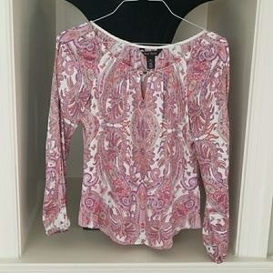 WHBM barely worn blouse with cut out detail om arm